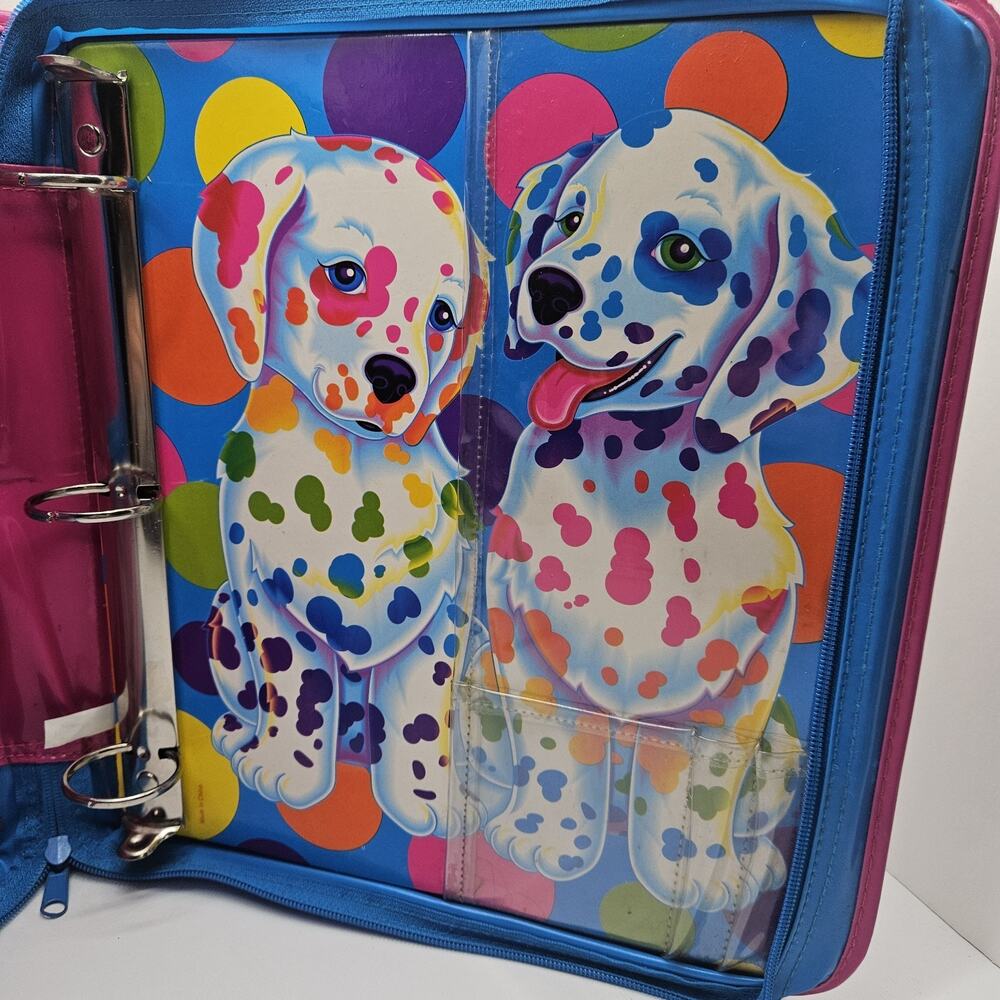 Lisa Frank Vintage 90's 3 Ring Binder Spotty And Dotty Zip Up - Picture 8 of 12